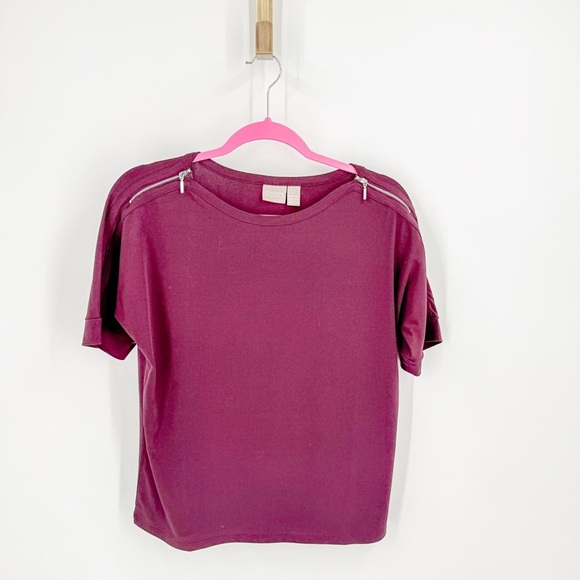 Chico's Deep Purple Short Sleeve Tee - Picture 4 of 6